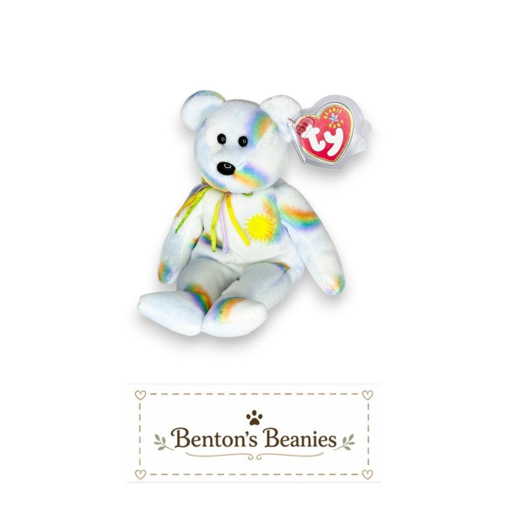 Cheery the Bear TY Beanie Baby | Mint Heart/Tush Tag